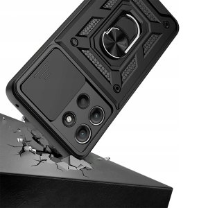krainaGSM Etui do Motorola Moto G15 | G15 Power PANCERNE SLIDE RING CASE + SZKŁO 9H 4