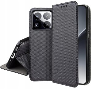 krainaGSM Etui z klapką do Xiaomi 15 Pro Zamykane Czarne Futerał + Szkło 9H 5
