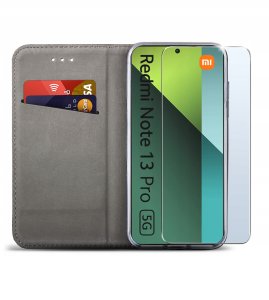 Etui do Xiaomi Redmi Note 13 Pro 5G SMART MAGNET CASE PORTFEL + SZKŁO 9H 2