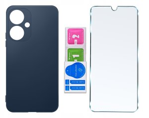 krainaGSM Etui do Xiaomi Redmi 13C 5G silikonowe MATOWE + Szkło ochronne 9H 7