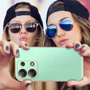 Etui do Xiaomi Redmi Note 13 Pro 4G GOLD GLAMOUR + Szkło OCHRONNE 9H 5