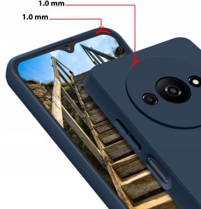 krainaGSM Etui do Xiaomi Redmi A3 4G silikonowe MATOWE CZARNE + SZKŁO OCHRONNE 9H 4