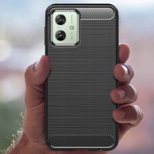 krainaGSM ETUI do Motorola G54 5G | Power Edition Pancerne Carbon CASE + Szkło 9H 5
