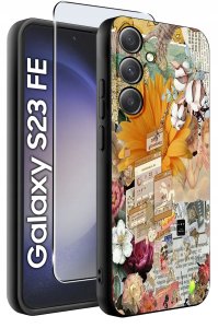 ETUI do Samsung Galaxy S23 FE WZORY |SILIKONOWE MATT CASE + SZKŁO 9H 2