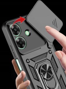 Etui do Realme C61 | C63 PANCERNE SLIDE RING CASE + SZKŁO OCHRONNE 9H 6