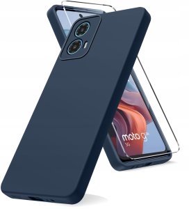 krainaGSM Etui do Motorola Moto G34 5G CASE SOFT MATT PLECKI + SZKŁO OCHRONNE 9H 2