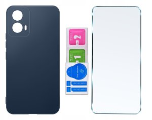 krainaGSM Etui do Motorola Moto G34 5G CASE SOFT MATT PLECKI + SZKŁO OCHRONNE 9H 6