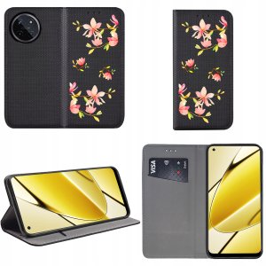 krainaGSM Etui do Realme 11 4G MAGNET WZORY CASE PORTFEL + SZKŁO 9H 5