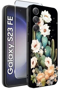 ETUI do Samsung Galaxy S23 FE WZORY |SILIKONOWE MATT CASE + SZKŁO 9H 2