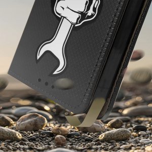 krainaGSM Etui do Tecno Spark 10 Pro MAGNET WZORY CASE PORTFEL + SZKŁO OCHRONNE 9H 4