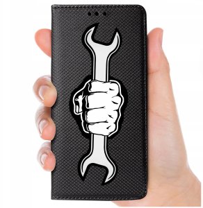 krainaGSM Etui do Tecno Spark 10 Pro MAGNET WZORY CASE PORTFEL + SZKŁO OCHRONNE 9H 7