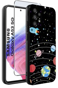 ETUI do Samsung Galaxy A53 5G WZORY |SILIKONOWE MATT CASE + SZKŁO 9H 2