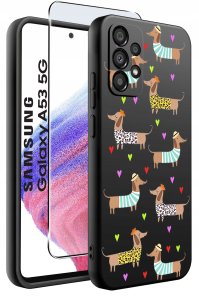 ETUI do Samsung Galaxy A53 5G WZORY |SILIKONOWE MATT CASE + SZKŁO 9H 2