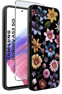 ETUI do Samsung Galaxy A53 5G WZORY |SILIKONOWE MATT CASE + SZKŁO 9H 2