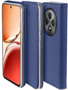 krainaGSM Etui do Oppo Reno 12 F 5G | 12 FS 5G SMART MAGNET CASE PORTFEL + SZKŁO 9H 5
