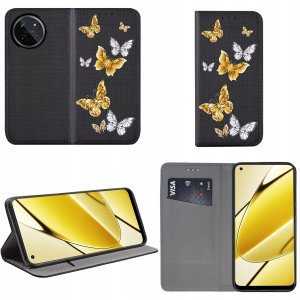 krainaGSM Etui do Realme 11 4G MAGNET WZORY CASE PORTFEL + SZKŁO 9H 5