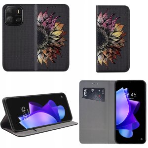 Etui do Tecno Pop 7 MAGNET WZORY CASE PORTFEL + SZKŁO OCHRONNE 9H 2
