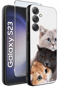 krainaGSM ETUI do Samsung Galaxy S23 WZORY |SILIKONOWE MATT CASE + SZKŁO 9H 2