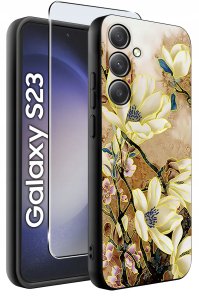 ETUI do Samsung Galaxy S23 WZORY |SILIKONOWE MATT CASE + SZKŁO 9H 2