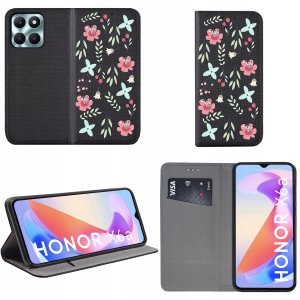 krainaGSM Etui do Honor X6A MAGNET WZORY CASE PORTFEL + SZKŁO OCHRONNE 9H 2