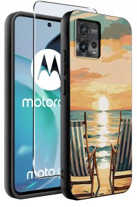 Etui do Motorola Moto G72 WZORY |SILIKONOWE MATT CASE + SZKŁO 9H 2
