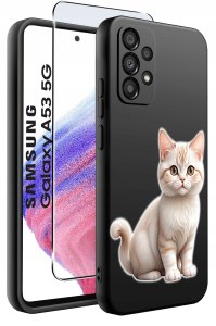 krainaGSM ETUI do Samsung Galaxy A53 5G WZORY |SILIKONOWE MATT CASE + SZKŁO 9H 2