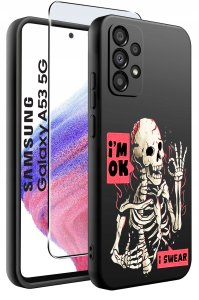 krainaGSM ETUI do Samsung Galaxy A53 5G WZORY |SILIKONOWE MATT CASE + SZKŁO 9H 2