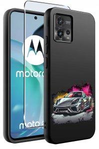 Etui do Motorola Moto G72 WZORY |SILIKONOWE MATT CASE + SZKŁO 9H 2