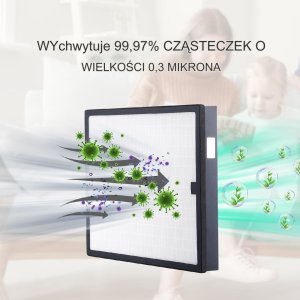 Wymienny filtr HEPA 40x40 cm zestaw 5 sztuk do oczyszczaczy powietrza 9