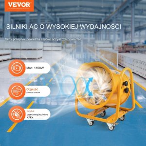 Wentylator przemysłowy 406mm wyciąg przenośny z kablem 5m do warsztatu 13