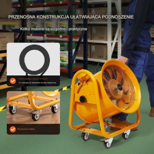 Wentylator przemysłowy 406mm wyciąg przenośny z kablem 5m do warsztatu 9