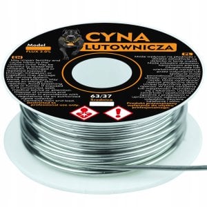 CYNA LUTOWNICZA PRECYZYJNA 1 MM SN63PB37 50G TOPNIK 2% FLUX LUTOWANIA LED 3