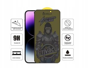 OEM Szkło Hartowane AntySzpiegowskie Anti-Spy 9h - iPhone 13 / 14 Pro / 13 3