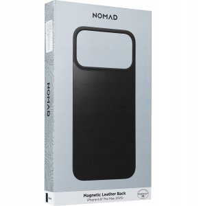 NOMAD Magnetic Leather Back - nakładka magnetyczna na iPhone 17 Pro Max kompatybilna z MagSafe; skóra Horween (black) 2