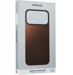 NOMAD Magnetic Leather Back - nakładka magnetyczna na iPhone 17 Pro Max kompatybilna z MagSafe; skóra Horween (rustic brown) 2