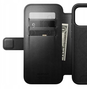 NOMAD Modern Leather Folio - skórzane etui do iPhone 17 Pro Max kompatybilne z MagSafe; skóra Horween (black) 5