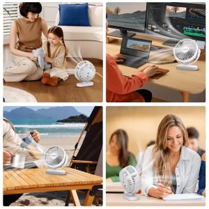 Wentylator stołowy trzy prędkości zasilany z USB z lampką nocną 4