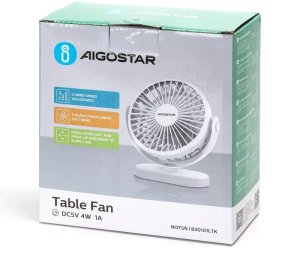 Wentylator stołowy trzy prędkości zasilany z USB z lampką nocną 5