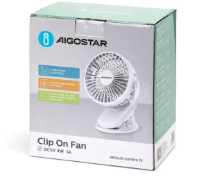 Wentylator z klipsem zasilany z USB z lampką nocną 5