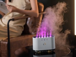 Wentylator Aigostar  Nawilżacz powietrza kompinek dyfuzor lampka LED RGB aromaterapia 6 dysz 7
