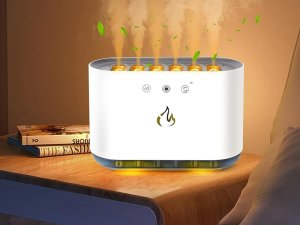 Wentylator Aigostar  Nawilżacz powietrza kompinek dyfuzor lampka LED RGB aromaterapia 6 dysz 9