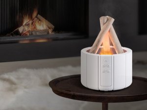 Nawilżacz powietrza usb dyfuzor z led rgb kominek mgiełka zapachowa ogień 11