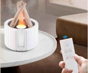 Nawilżacz powietrza usb dyfuzor z led rgb kominek mgiełka zapachowa ogień 7