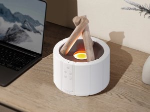 Nawilżacz powietrza usb dyfuzor z led rgb kominek mgiełka zapachowa ogień 10