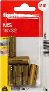 Fischer 532735 MS 10 x 32 K NV Messingrawplug 32 mm 1 Set 2