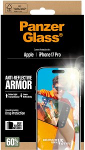 PanzerGlass Armor Anti-Reflective EasyAligner Tempered Glass for iPhone 17 Pro 3
