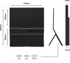 JAPANNEXT 60,5cm JN-DMD-IPS238F-C4 Dual-Monitor M-Touch FHD 3