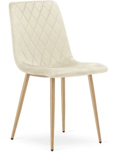 Krzesło aksamitne TURIN jasnobeżowe eleganckie do jadalni salonu x2 2