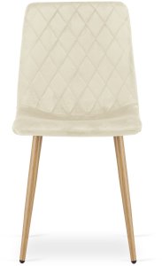 Krzesło aksamitne TURIN jasnobeżowe eleganckie do jadalni salonu x2 3