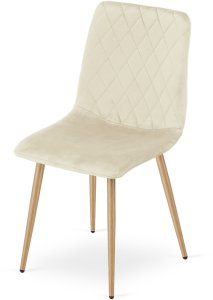 Krzesło aksamitne TURIN jasnobeżowe eleganckie do jadalni salonu x2 4